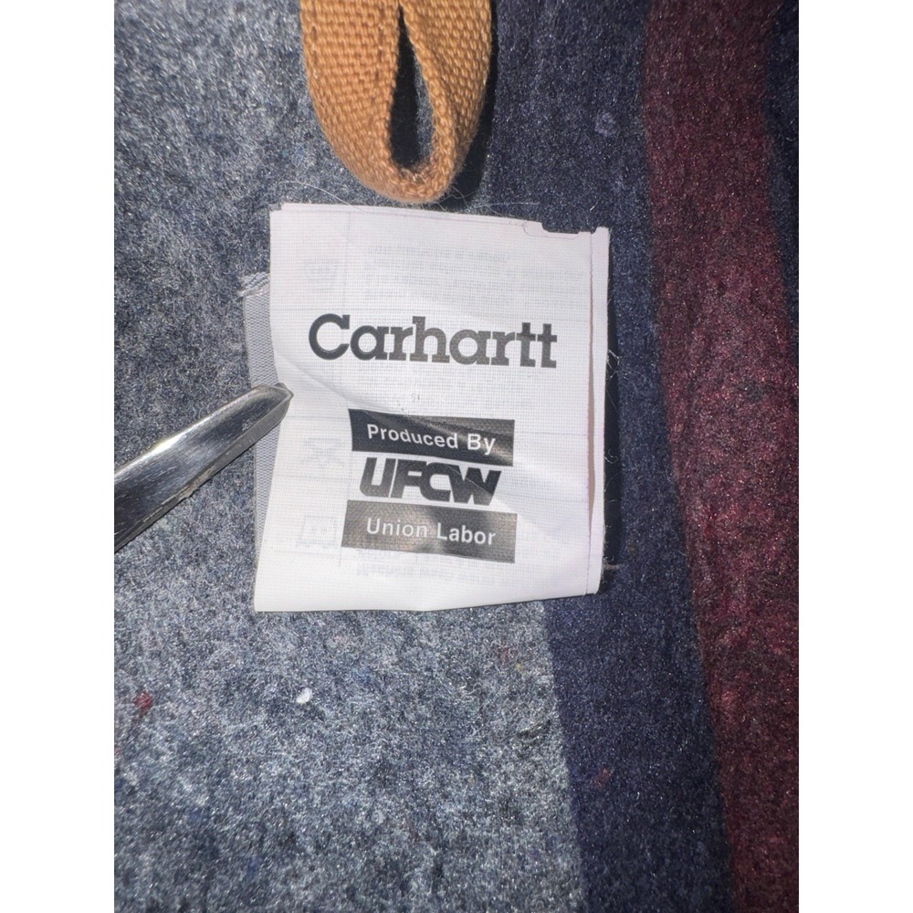 Vintage Carhartt C01 Chore Coat Mens 46 Brown AEP Union Made USA Blanket Lined - Picture 10 of 13